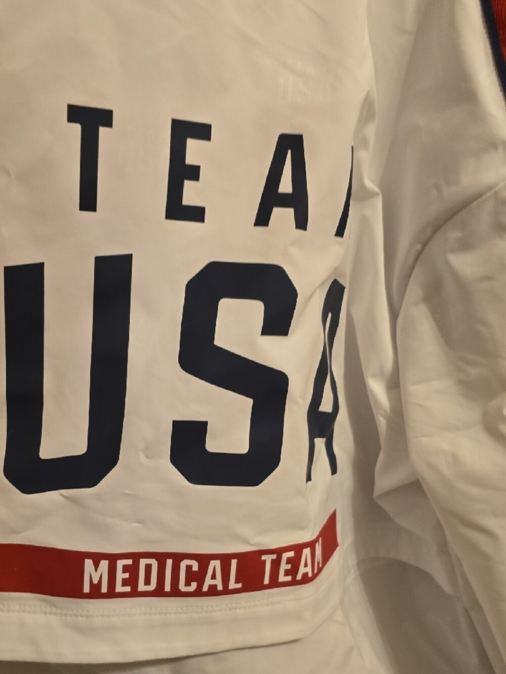 Figs White Team USA Medical Jacket with Navy and Red Logo - Picture 4 of 7